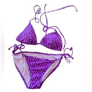 BOGO Old Navy size small purple polka dot string bikini